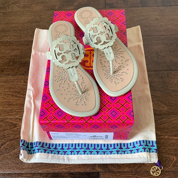 Tory Burch Shoes - NIB TORY BURCH Authentic Rare Miller Sage Leather Scallop Thong Sandal Size 7.5